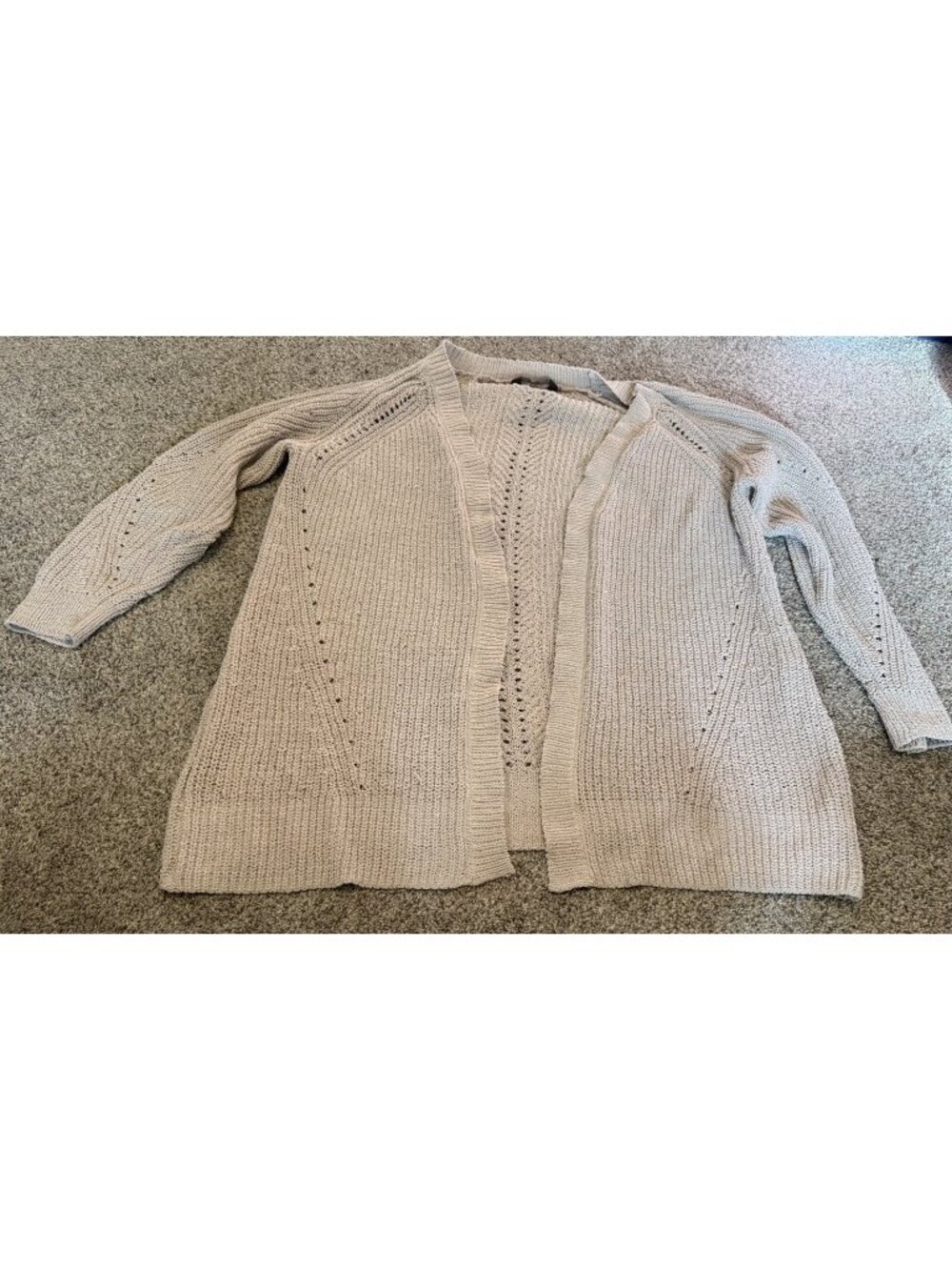 Chenille Members Mark Women's Cardigan Size XL Beige Tan